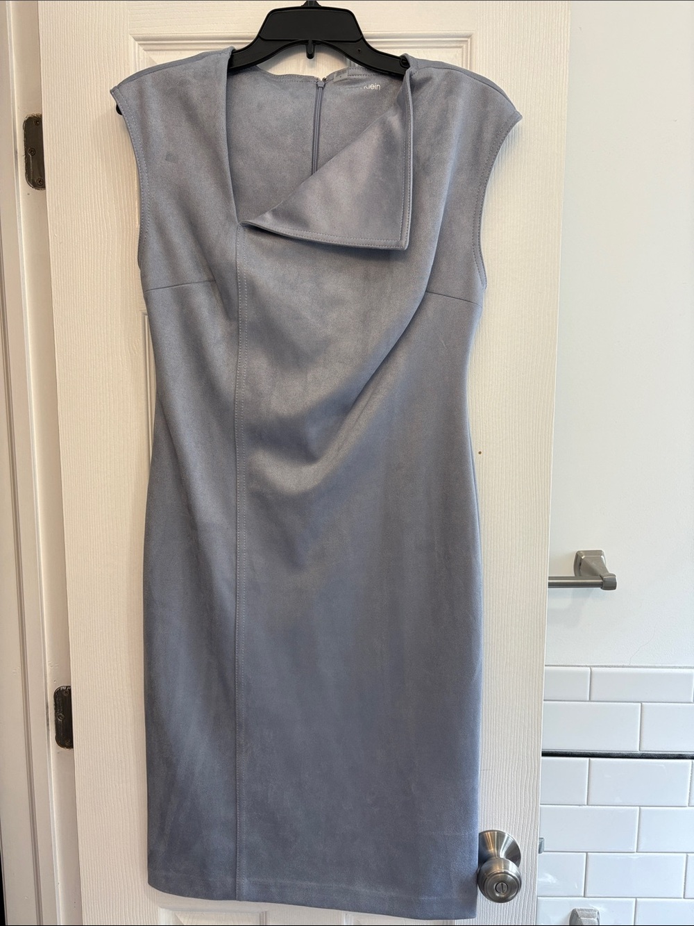 Calvin Klein Light Slate Blue Midi Sheath Dress